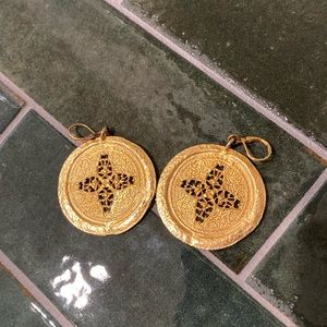 Kenneth Lane Gold Disk Earrings